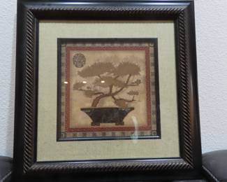 Asian bonsai tree print.