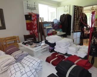 New head board, file cabinet, bed linens, comforters and pillows.