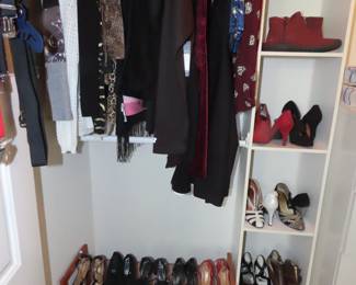 Ladies heels, dance shoes, evening and dance clothing.