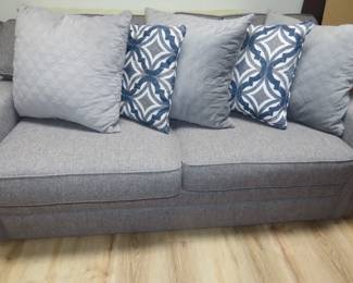 Like new sleeper sofa with throw cushions and memory foam mattress.