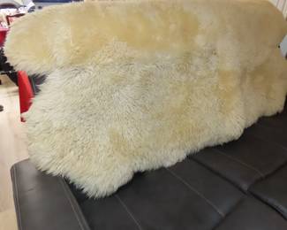 Large sheepskin rug.