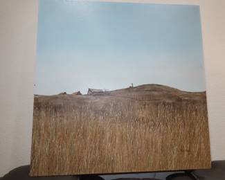 Oil on canvas, "Farmhouse on The Hill"