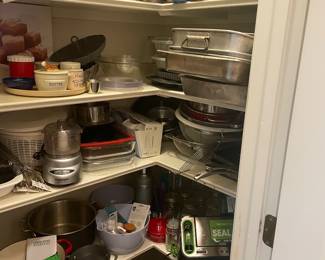 Baking sheets, collanders, All Clad pots 