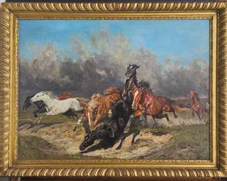 Alfred Roloff antique German 30 x 40 oil.