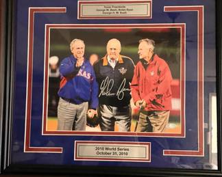 The Presidents Bush and Nolan Ryan, World series 2010.  Nolan Ryan autograph.