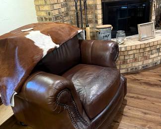 Full size tanned cowhide rug or throw