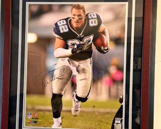Very Rare Jason Whitten autographed "No helmet... no problem" framed and matted photograph
