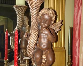 Pair of Cherub candlesticks