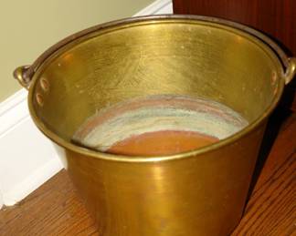 Antique brass bucket