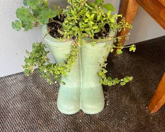 Whimsical boot planter available for in-person shopping Friday and Saturday.