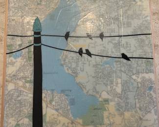 $250 "Pine Lake" by Rachael Ann Austin 10" X 10" x 1.5"d.