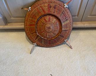 $150 African basket with shells. 19" dia.