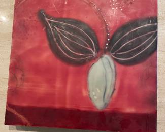 $150 Stephanie Hargrove encaustic. 12" square.