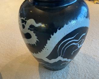 $120 Dragon ceramic vase. 14" dia. X 18"h.