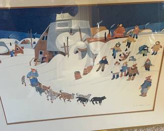 $60 Framed Rie Munoz print. 28"w X 22"h.