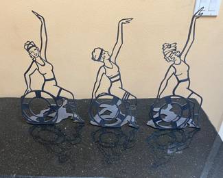 $490 "Luna Girls on Alki" exact replica by Lezlie Jane of the sculptures by Salty's. Sold as a set of three. 20"h X 11"w X 9"d.