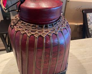 $160 Lidded rice basket. 13.5" sq. X 21"h.