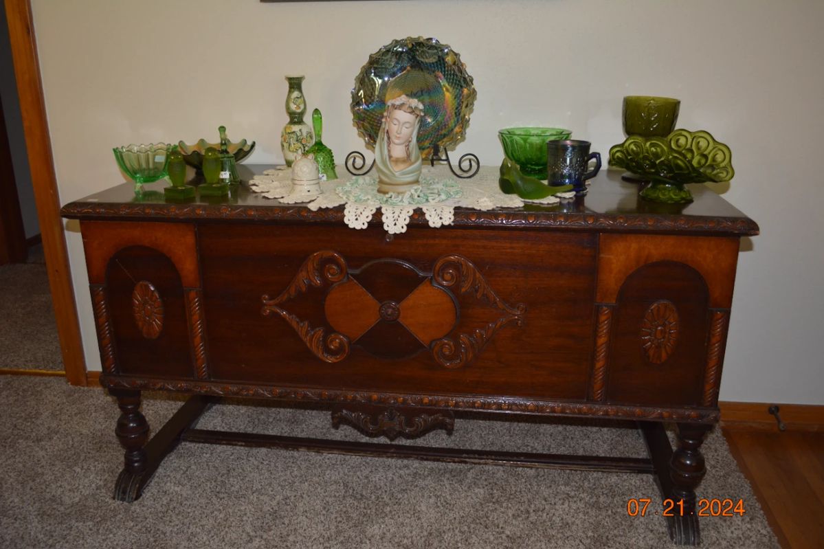 Antique cedar chest- very ornate