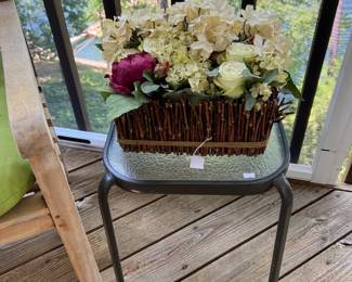 small table with floral