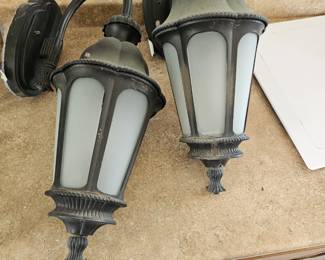 Sconce lighting, glass and metal