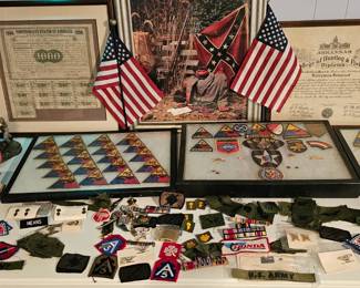 Military patches and books