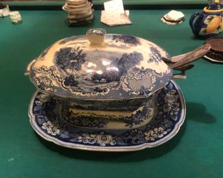 Transferware tureen
