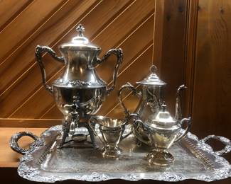 Silver plate tea set