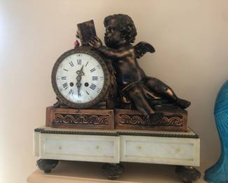 Antique French figural mantel clock