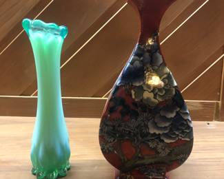 Blown glass vase; English Hancock & Sons Korea vase
