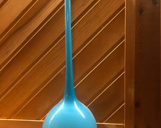 Mid century blown glass bottle vase