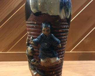 Japanese Sumida pottery vase