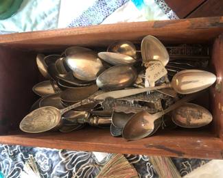 Sterling and silver-plate souvenir spoons