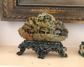 Chinese carved Stone Mountain scene