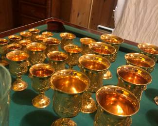 Gold washed silver plate goblets