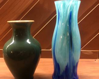 Mid century blown glass & art pottery