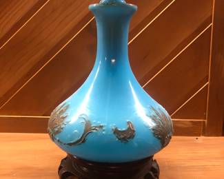 Blue opaline vase
