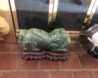 Chinese carved jade Foo dog