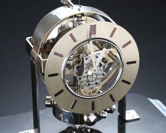 *Rare* 1930s Jean-Léon Reutter PO1 ATMOS Clock Nickel Plated Art Deco Brevets J.L. Reutter S.G.D.G. P01