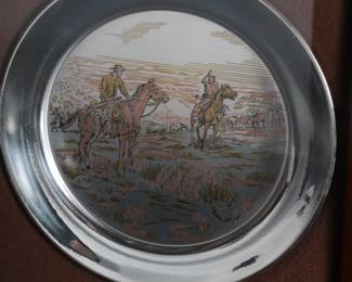 1974 Reed & Barton Toll Collector Charles M. Russell Collectors Plate Framed 
