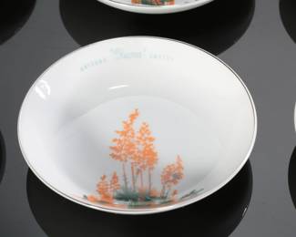 Lot of 11 Vintage Blakely Oil & Gas Fine China Arizona Cactus Bowls 5.5in
