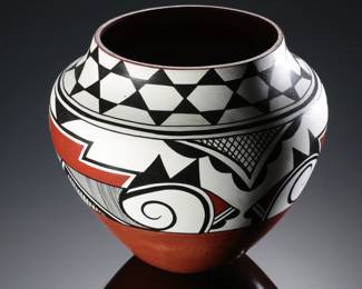 Geraldine Sandia Jemez Pueblo Pot Polychrome Native American Pottery  