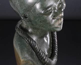 *Original* African Bust Sculpture Carved Stone Shona Sculpture  S. Nyakusengwa
