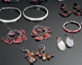 #7 Costume Jewelry Lot 20 Pairs of Earrings 
