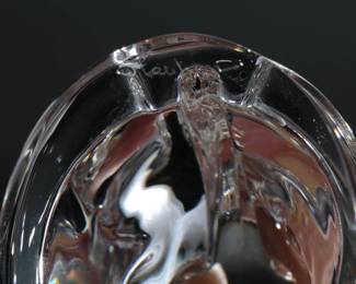 Steuben Crystal Glass Horse Head Hand Cooler Figure 
