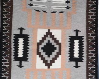 Vintage Navajo Crystal Storm Pattern Rug Waterbug Native American Art

