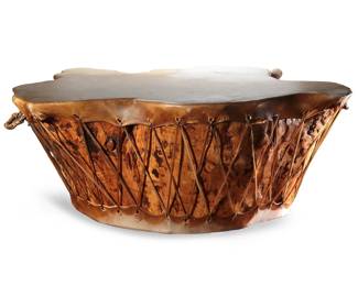 Huge Native American Drum Coffee Table
