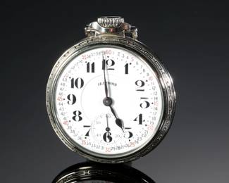 1927 Illinois Bunn Special Type III Model 14 60 Hr. Pocket Watch 14k White Gold Filled 21 Jewels 16s
