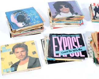 Lot of 150 1970s-1980s Vintage 45 RPM Records Rock Country Etc #6
