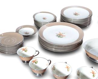 47pc Flintridge Cocoa Cambria China Set 
