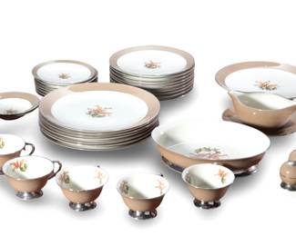 47pc Flintridge Cocoa Cambria China Set 
